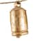 Gold Metal Tibetan Inspired String Hanging Decorative Cow Bells with Jute Hanging Rope